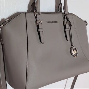 MICHAEL KORS Ciara Satchel Crossbody Handbag Gray/Cement